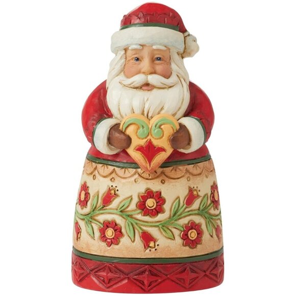 Enesco Jim Shore Heartwood Creek Four Seasons Mini Santa Holding Heart Figurine - Picture 1 of 5